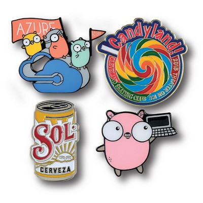 Custom Lapel Pins - 1 1/8" (1.125") Die Struck Iron Soft Enamel